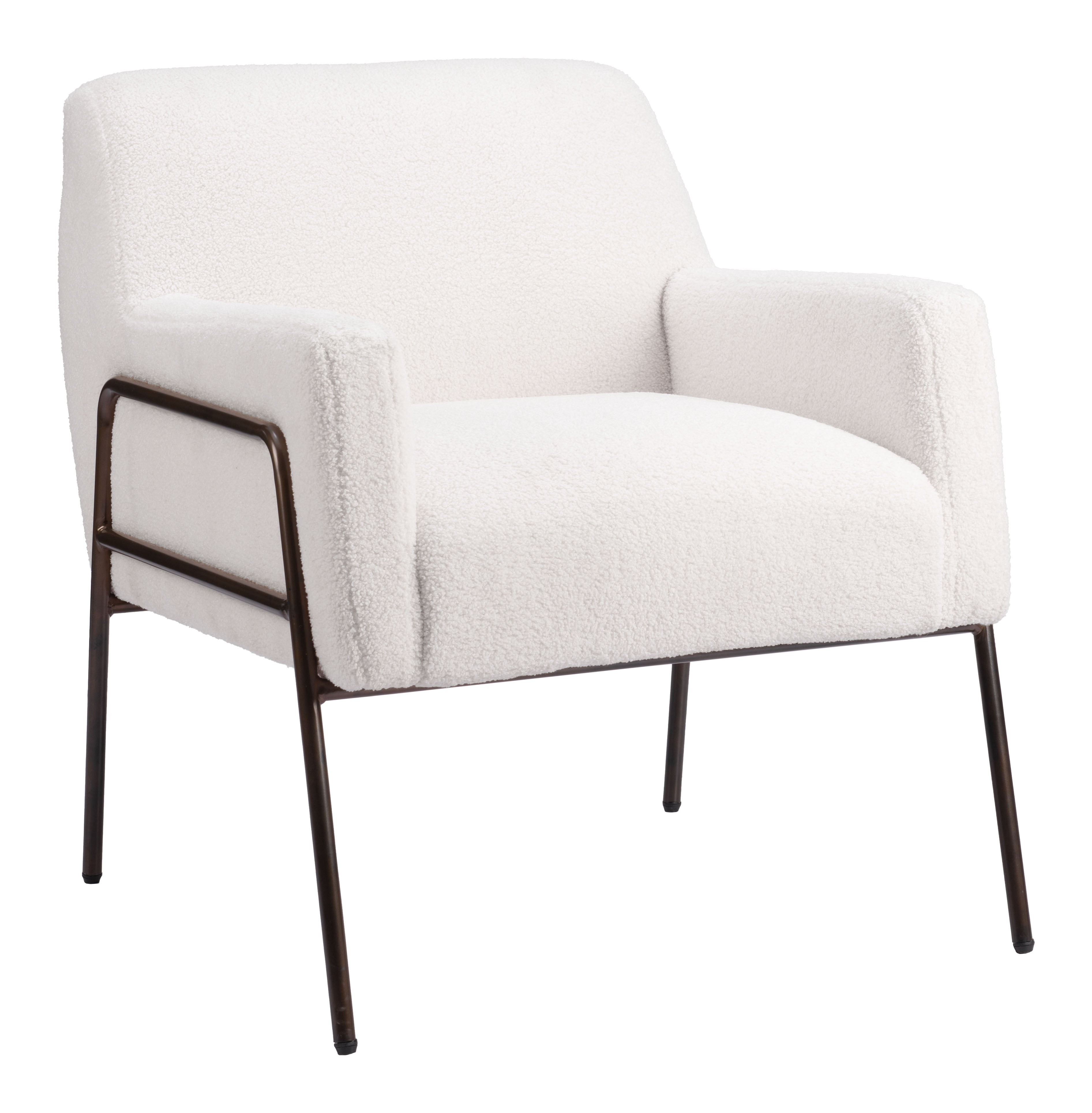 Zuo Modern Charleston Accent Chair in Cream/Gray