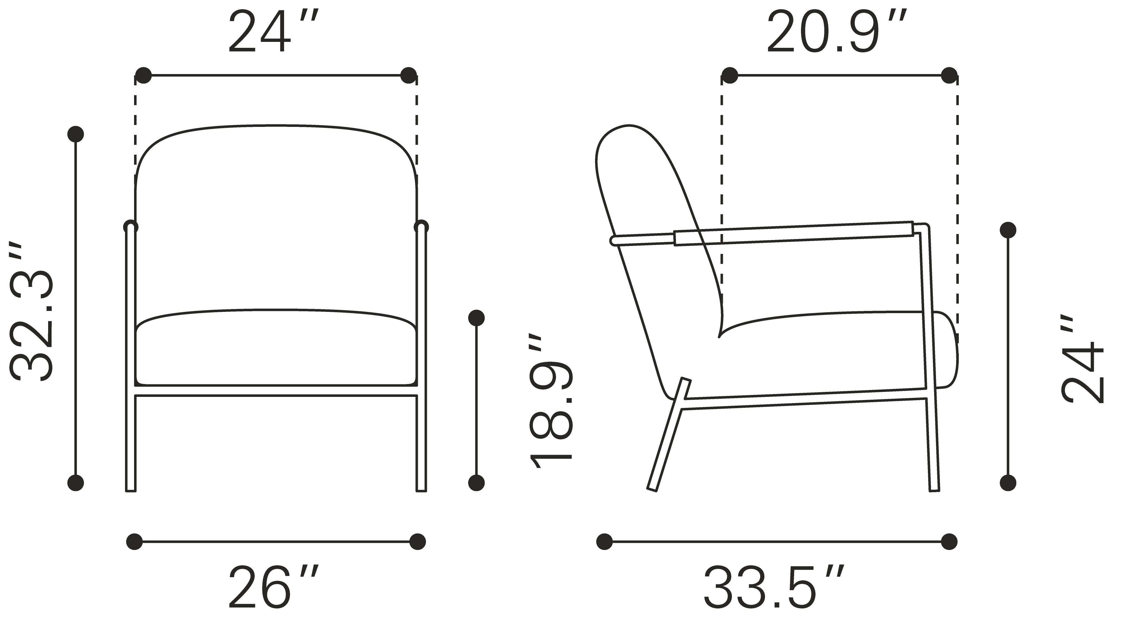 Zuo Modern Chicago Accent Chair Ivory