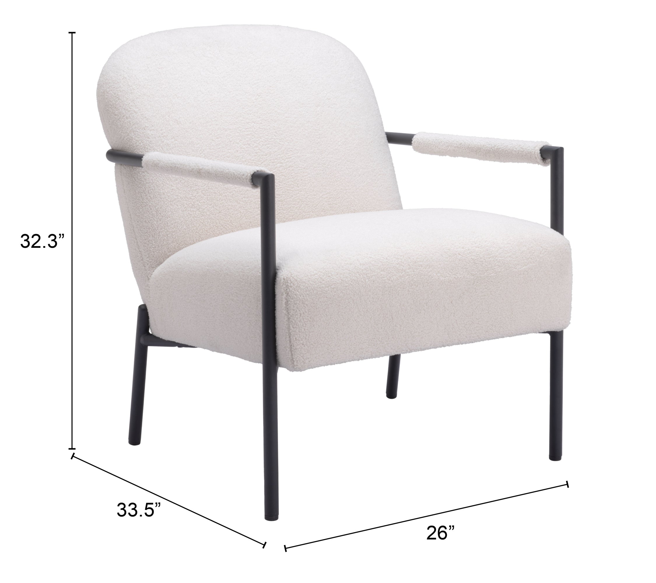 Zuo Modern Chicago Accent Chair Ivory
