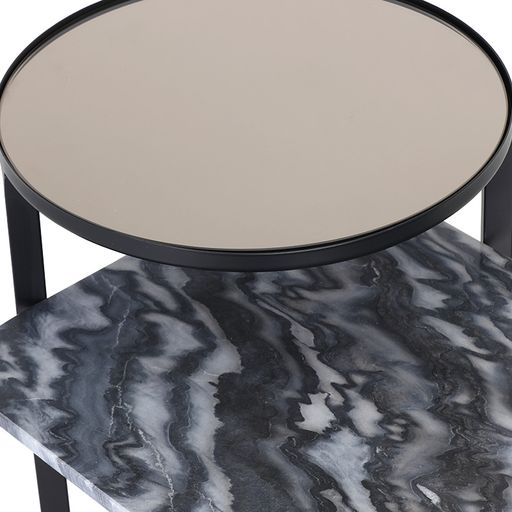 Sunpan Rivas End Table Grey / White Marble