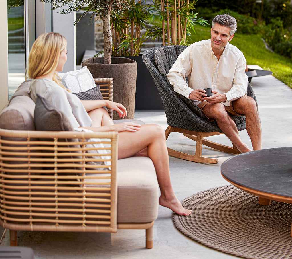 Cane-Line Peacock Rocking Chair with Teak Legs