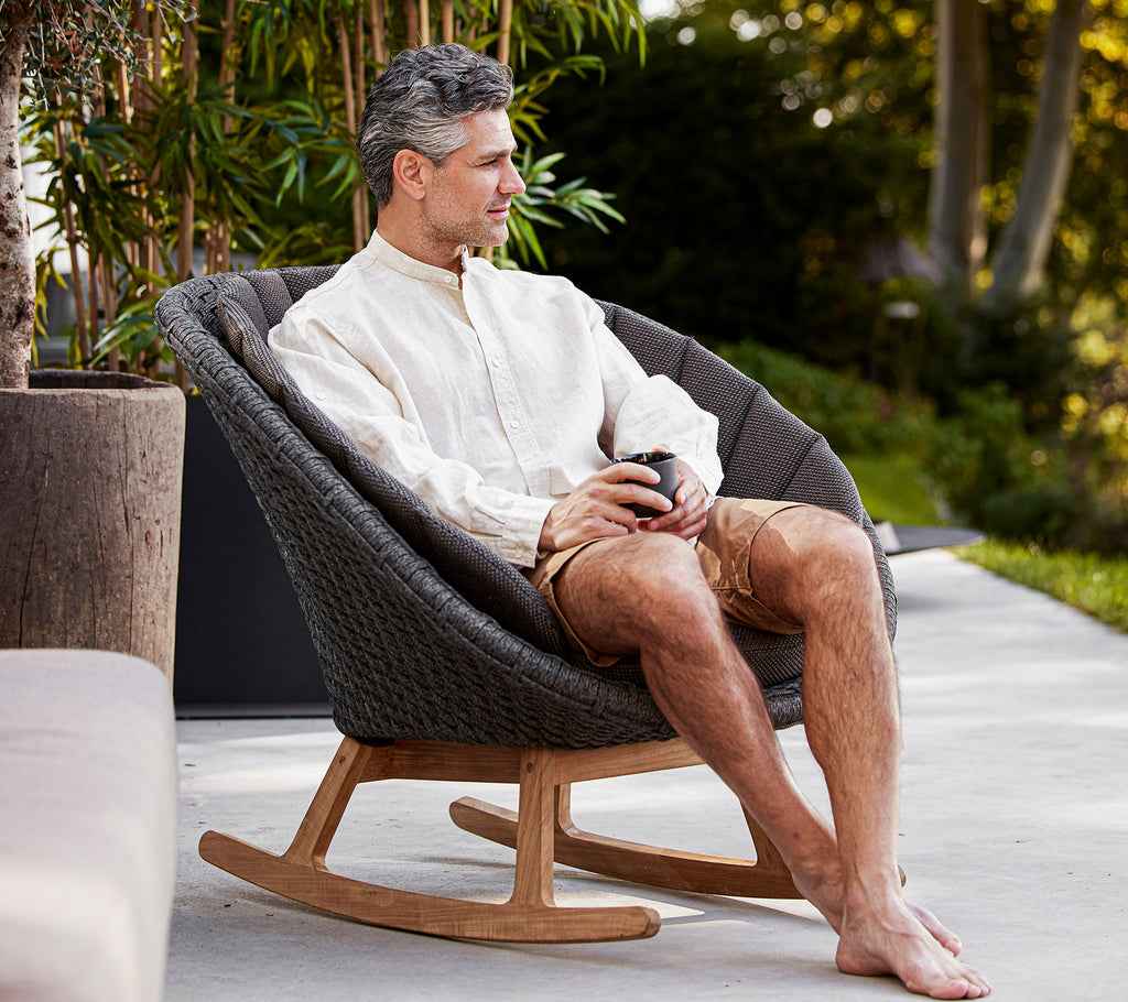 Cane-Line Peacock Rocking Chair with Teak Legs