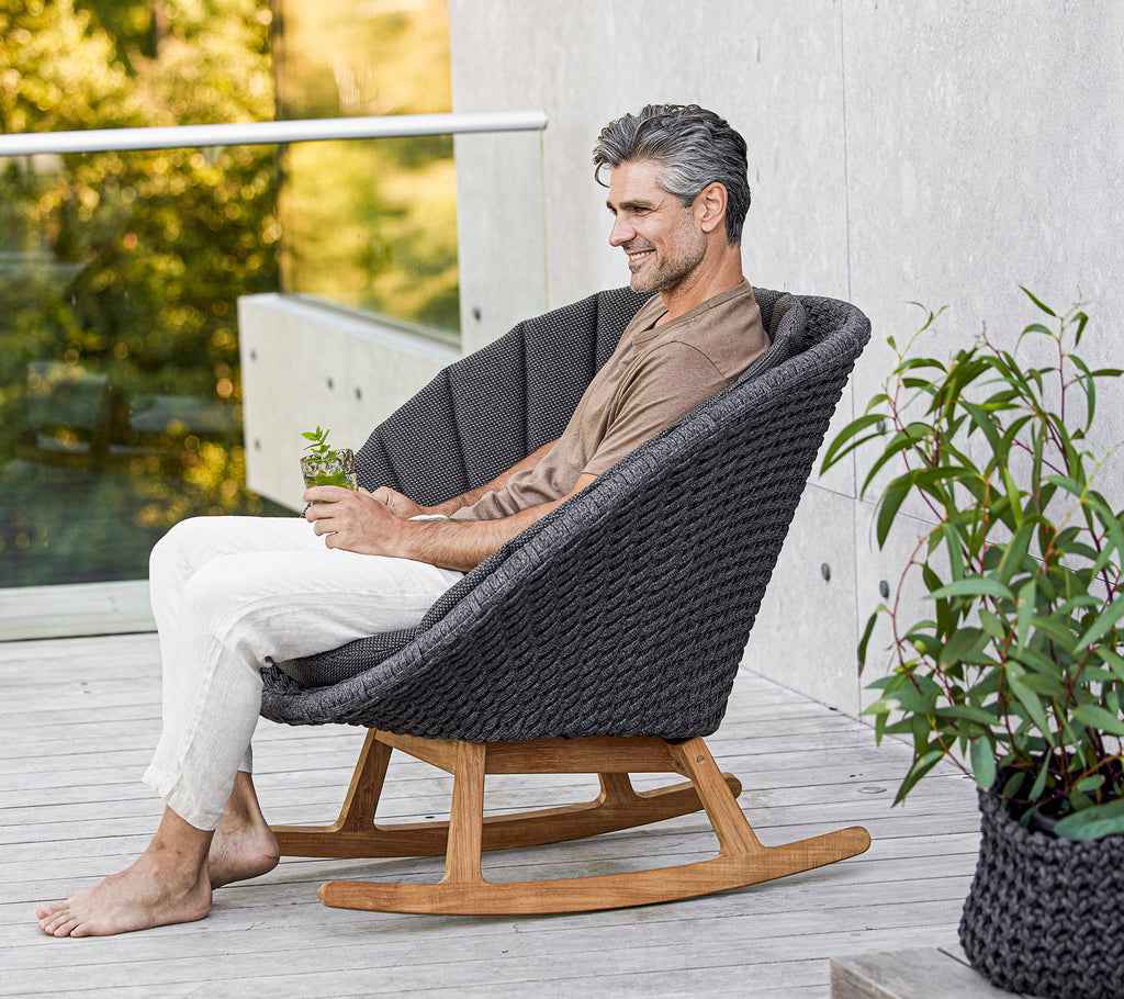 Cane-Line Peacock Rocking Chair with Teak Legs