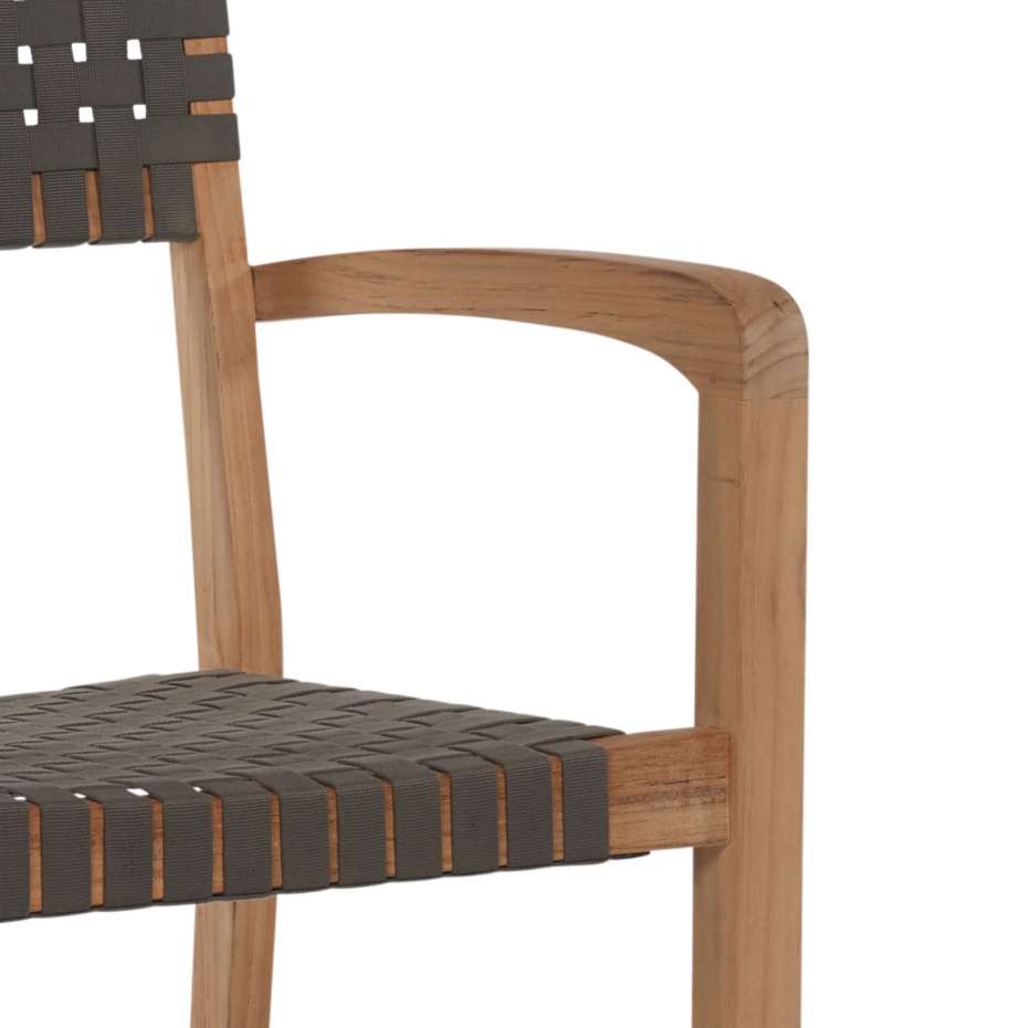 Curated Maison Clairene Teak Outdoor Dining Stacking Armchair (Set of 4)