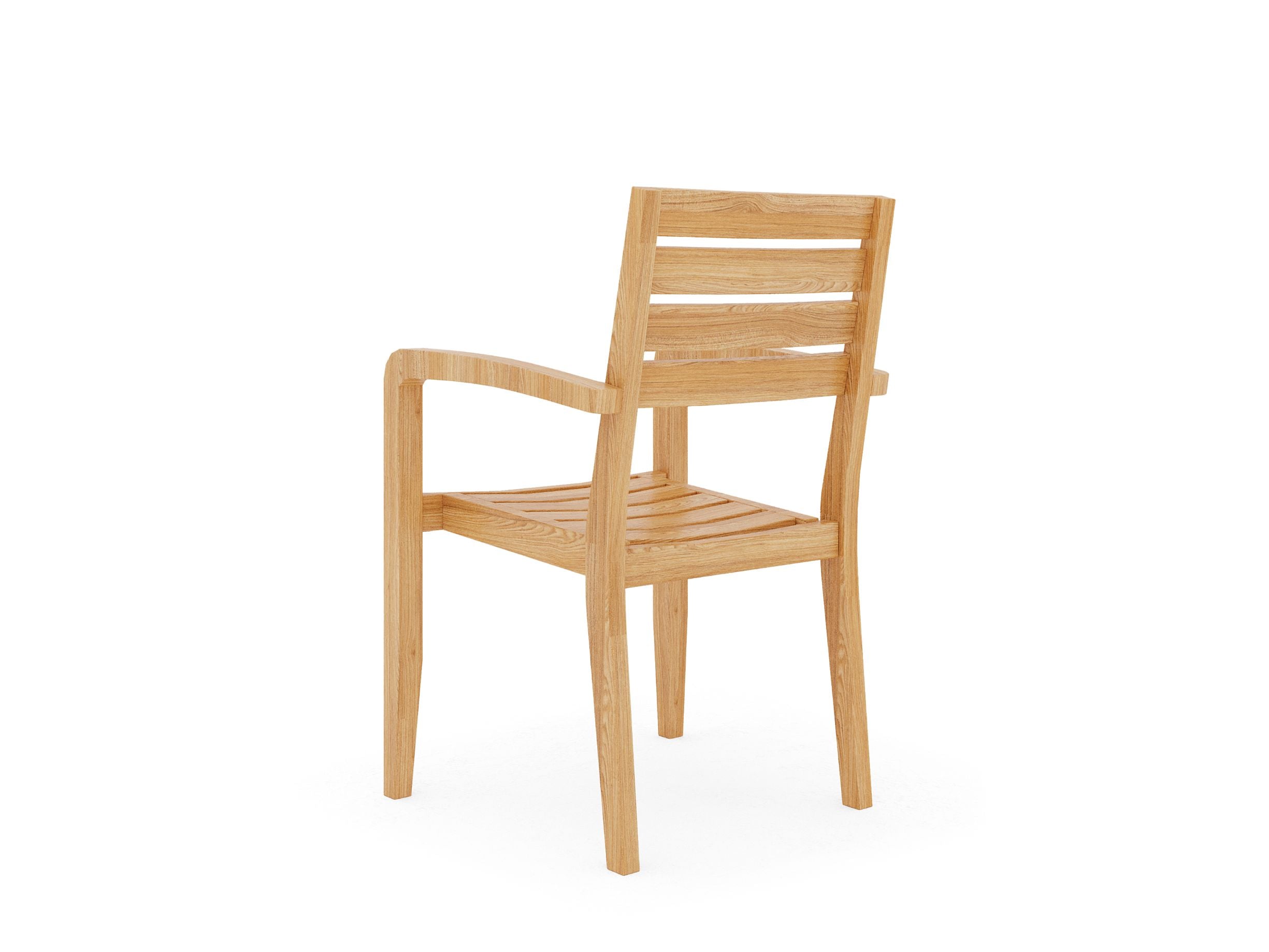 Curated MaisonFurniture Louvel Teak Outdoor Stacking Armchair (Set of 4)