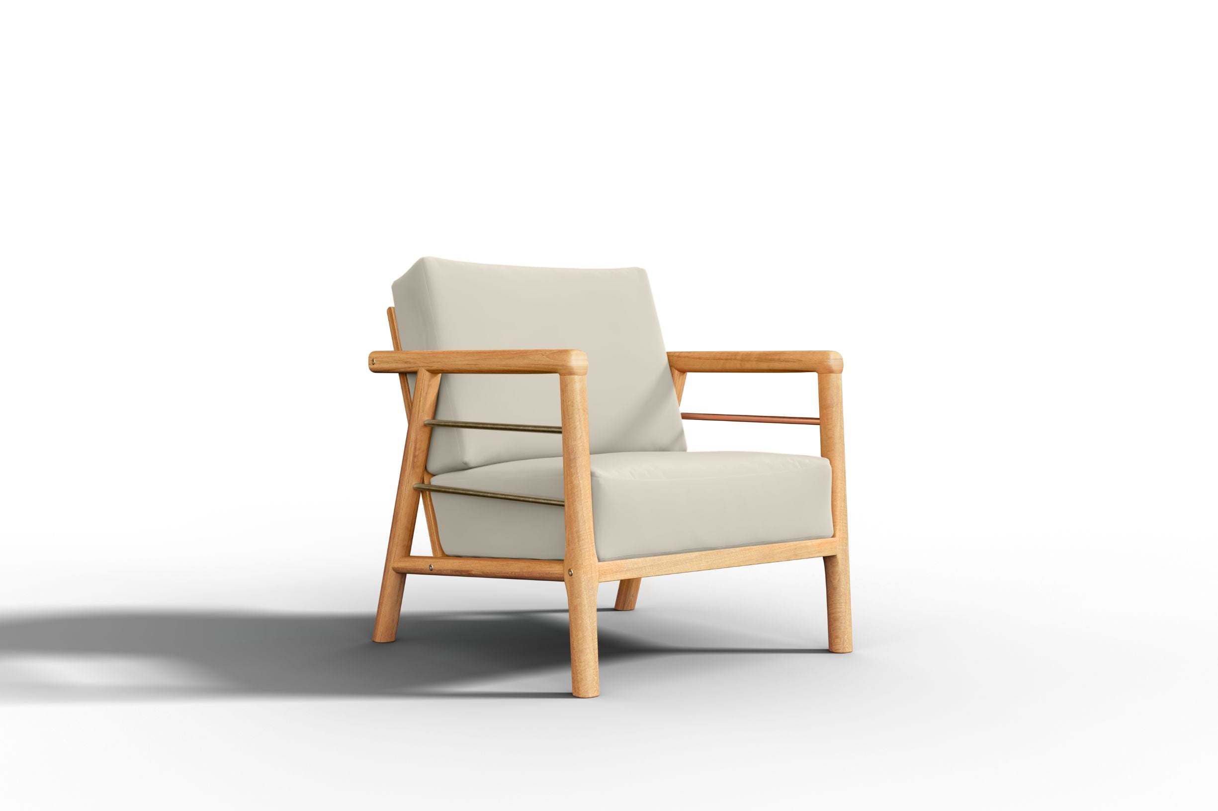 Curated MaisonFurniture Daniele 4-Piece Teak Deep Seating Outdoor Sofa Set with Sunbrella Cushions