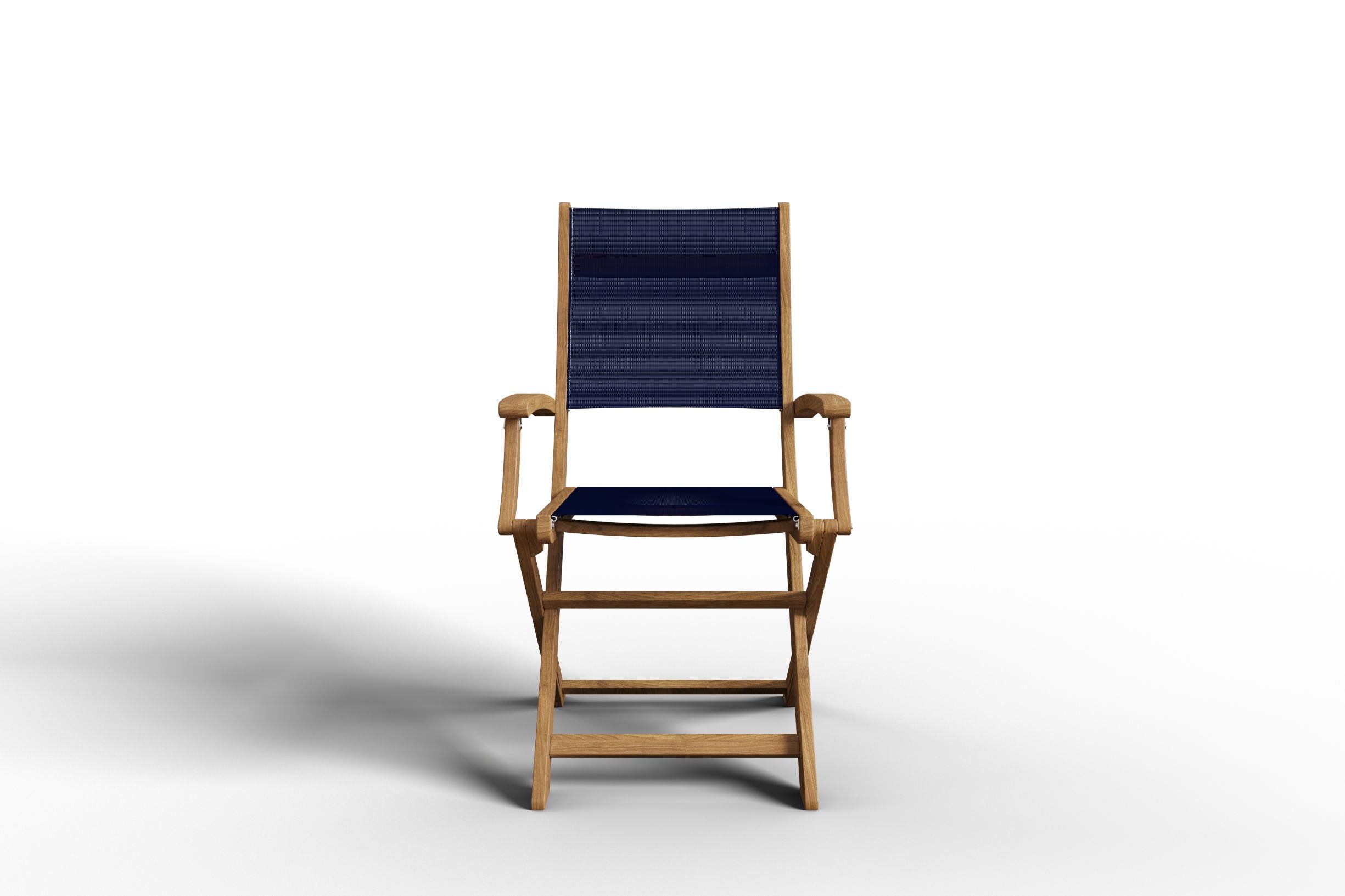 Curated MaisonFurniture Lucas Teak Outdoor Folding Armchair in Textilene Fabric