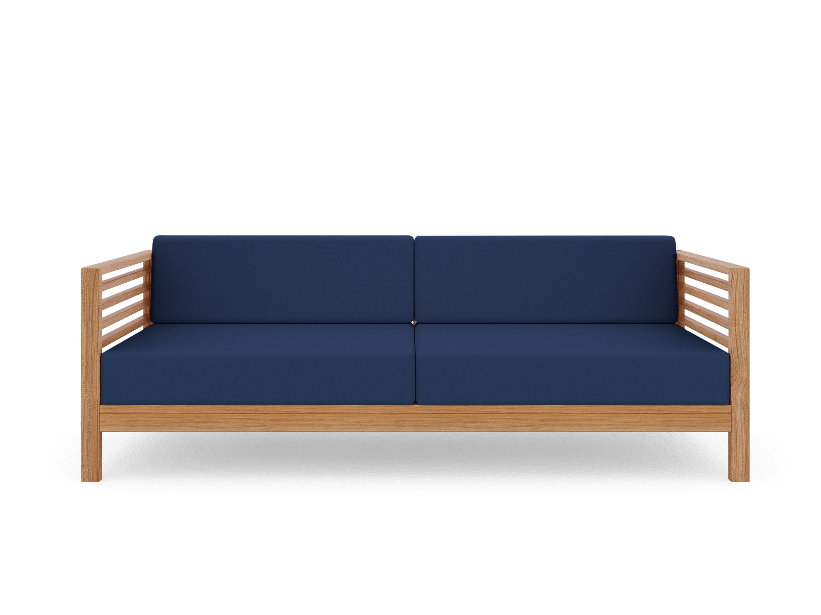 Curated Maison Furniture Sylvie 3 Person Teak Outdoor Sofa with Sunbrella Cushions