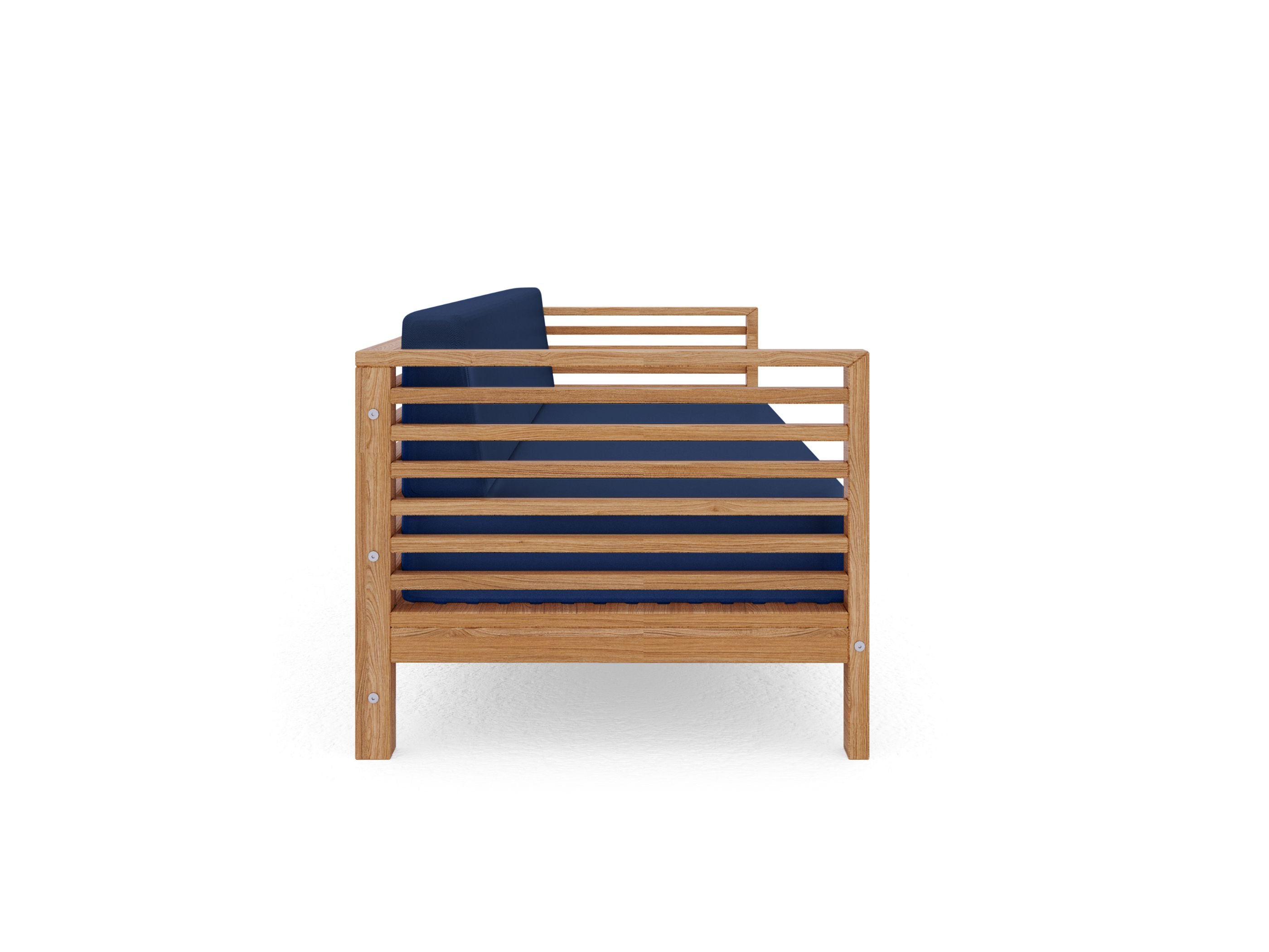 Curated Maison Furniture Sylvie 3 Person Teak Outdoor Sofa with Sunbrella Cushions