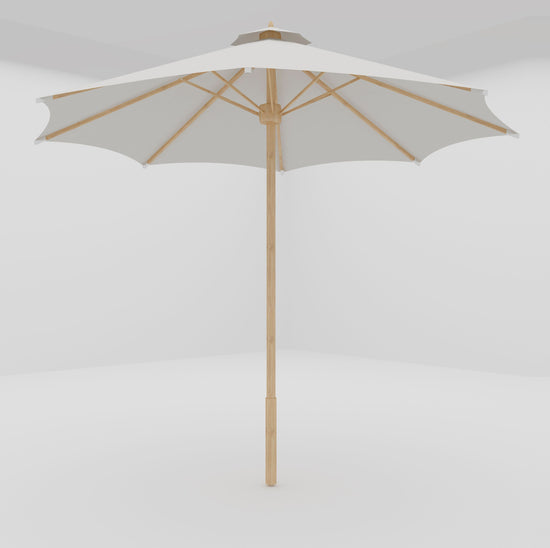 Curated Maison Furniture Marche 118 Diameter Teak Outdoor Umbrella in White