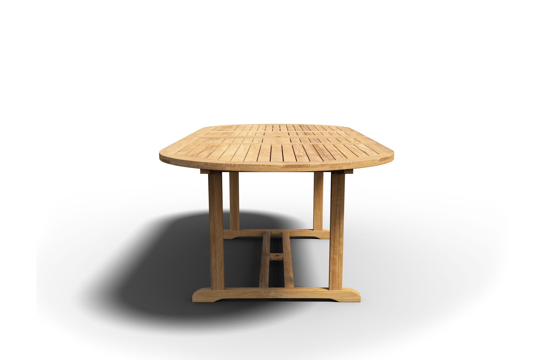 Curated MaisonFurniture Amelie Oval Teak Outdoor Dining Table with Built-In Extension
