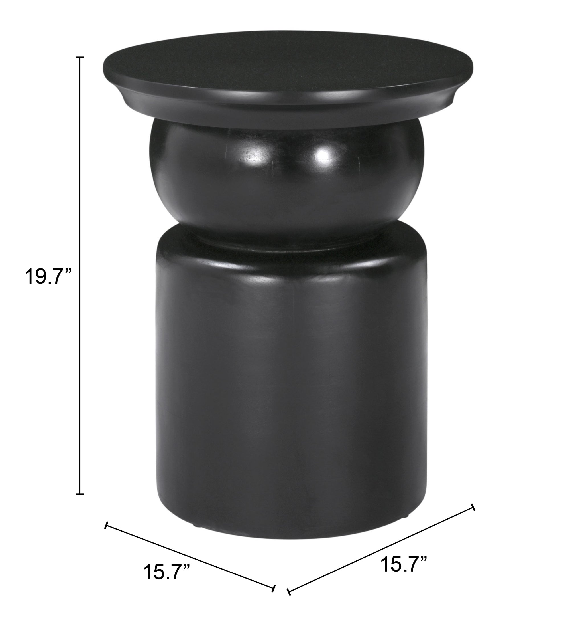 Zuo Modern Colombo Side Table in Black