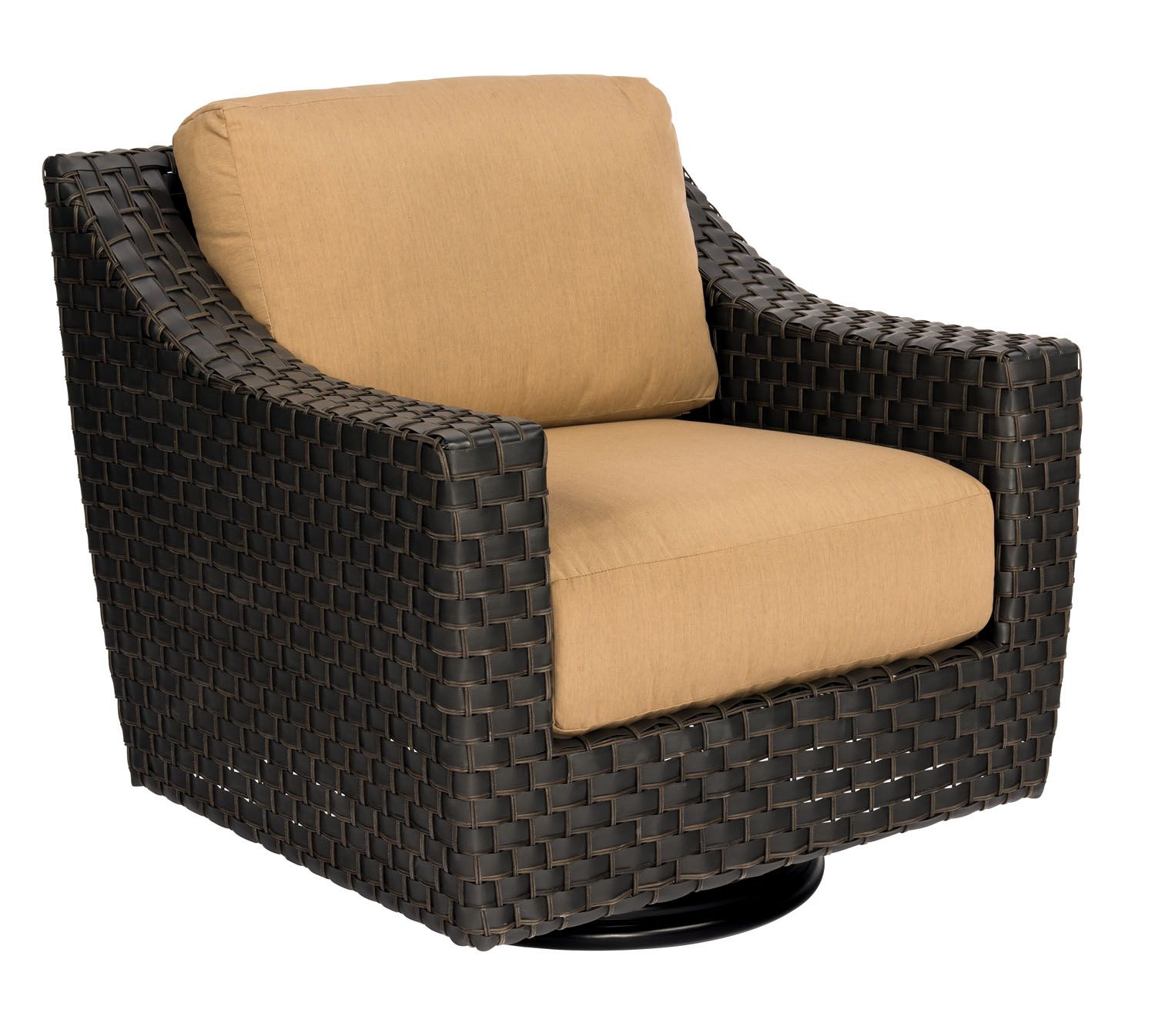 Woodard Cooper Swivel Lounge Chair, Beach Bum Creamsicle (Grade A), Grade A Fabric, Garden Chairs, Lounge Chairs, Wicker, Cooper, Wicker, Square, 4 Legs, Outdoor