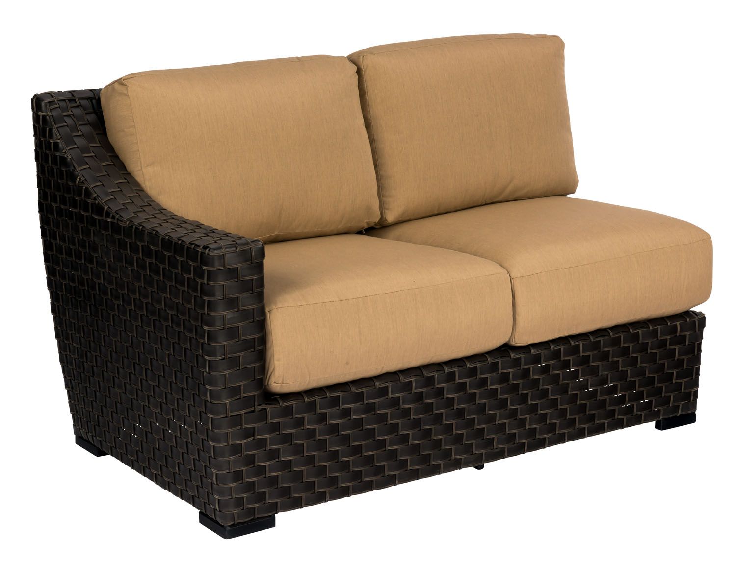 Woodard Cooper LAF/RAF Love Seat Sectional Unit, Beach Bum Creamsicle (Grade A), Right, Grade A Fabric, Garden Chairs, Sectional, Wicker, Cooper, Wicker, Rectangular, 4 Legs, Outdoor