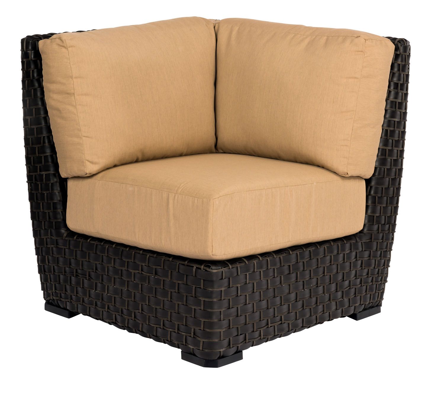 Woodard Cooper Corner Sectional Unit, Beach Bum Creamsicle (Grade A), Right, Grade A Fabric, Garden Chairs, Sectional, Wicker, Cooper, Wicker, Square, 4 Legs, Outdoor