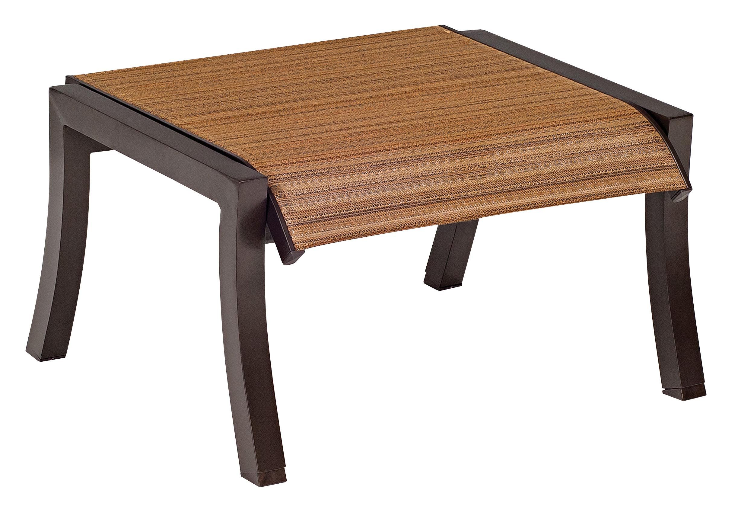 Woodard Cortland Sling Ottoman, Aged Teak, Augustine Alloy (Grade A), Grade A Fabric, Cast Aluminum furniture, Ottoman, Cortland, Aluminum, Ottoman, Square, Outdoor