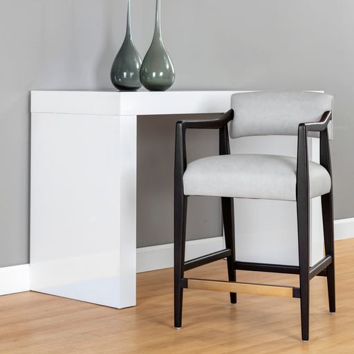 Sunpan Keagan Counter Stool in Brentwood Charcoal / Saloon Light Grey