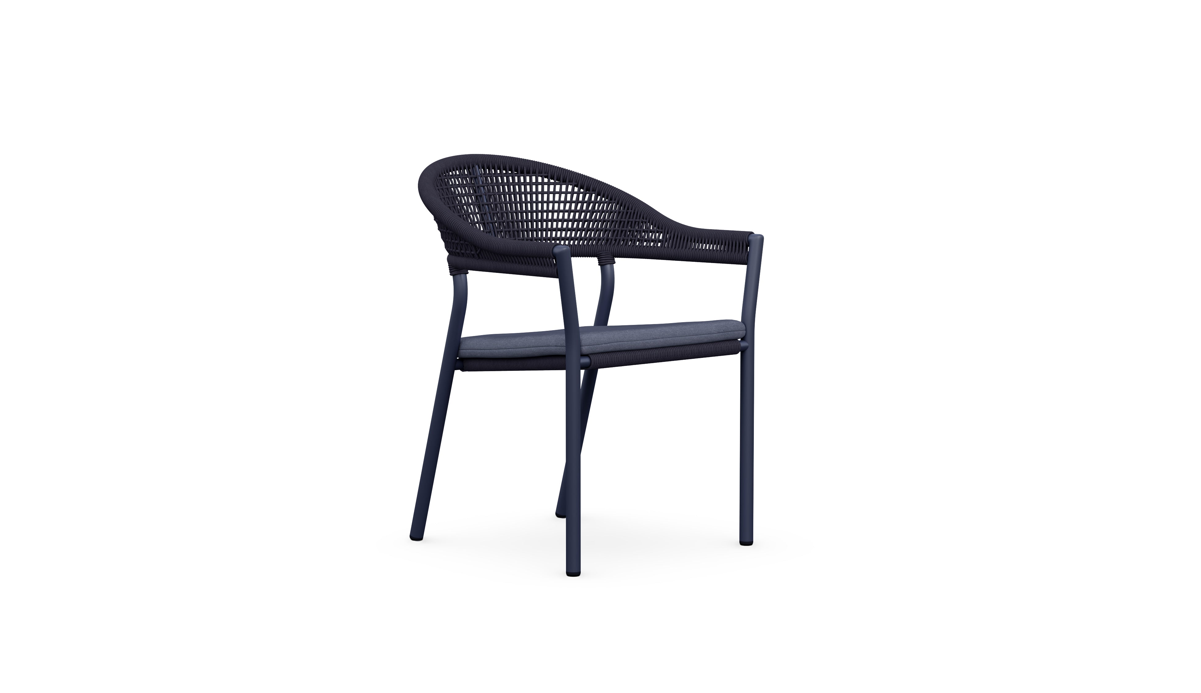 Azzurro Living Crete Stackable Dining Chair With Graphite Cushion (Qty 6)