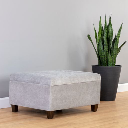 Sunpan Tucker Storage Ottoman Dillion Cream / Polo Club Stone
