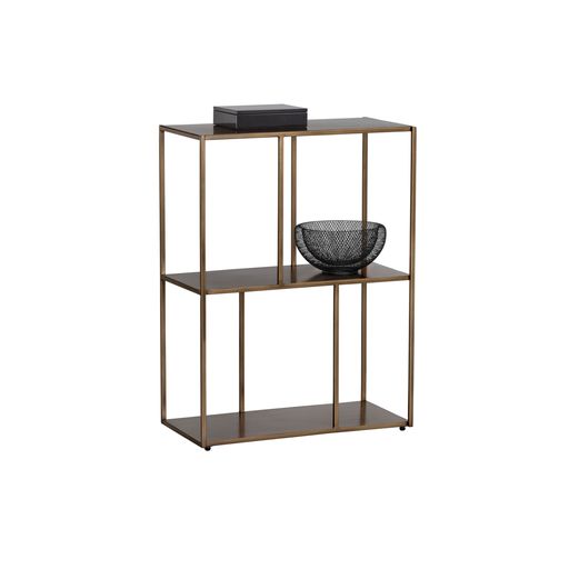 Sunpan Eiffel Low Bookcase Antique Brass in Small / Medium / Large