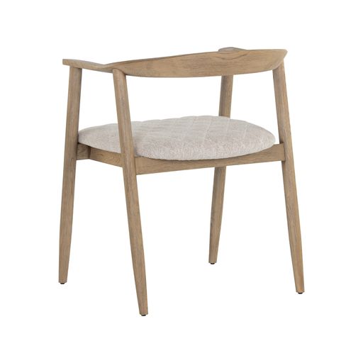 Sunpan Jeremy Dining Armchair in Dark Brown-Belfast Heather Grey / Weathered Oak-Dove Cream / Black