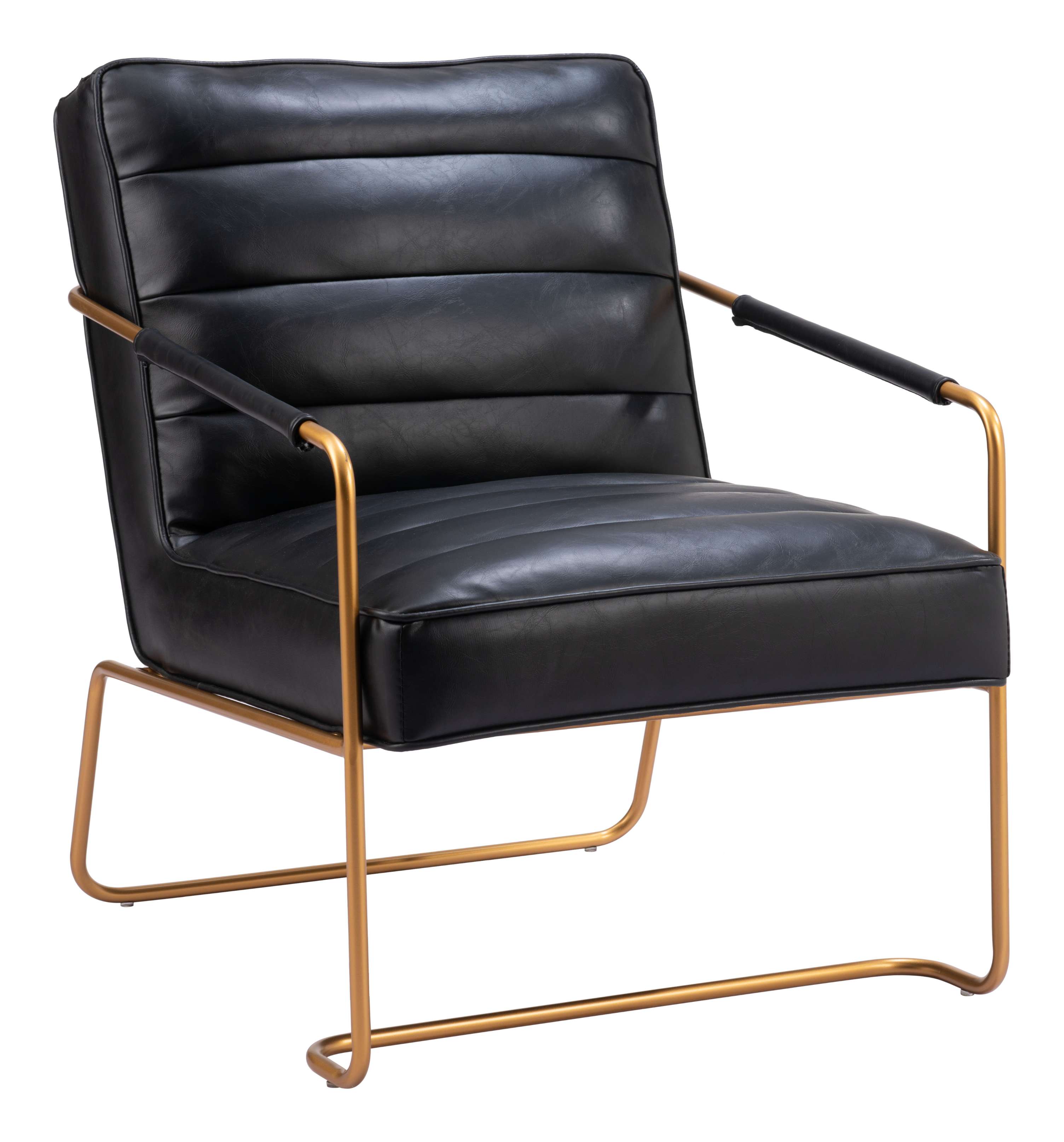 Zuo Modern Dallas Accent Chair Vintage in Black/Brown