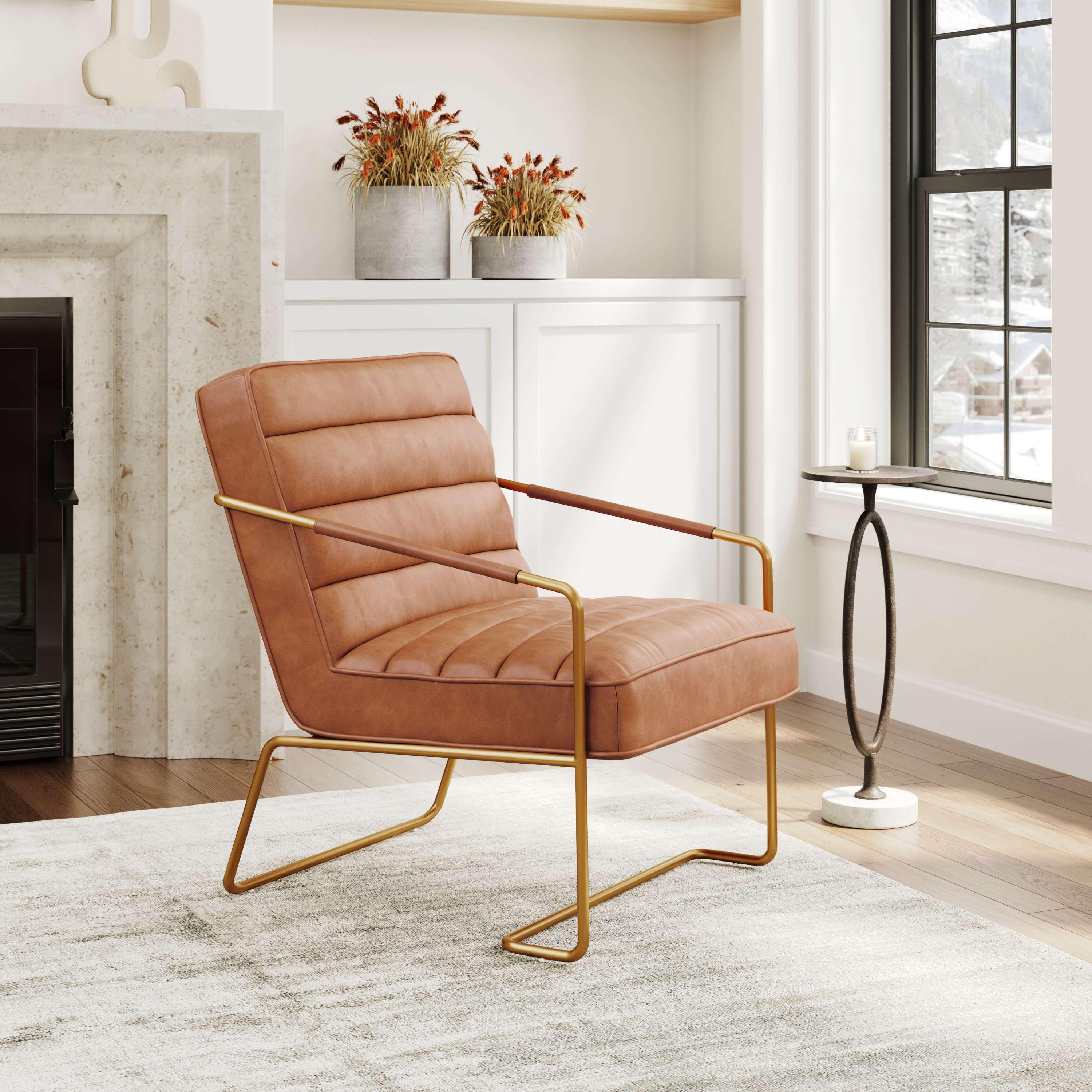 Zuo Modern Dallas Accent Chair Vintage in Black/Brown