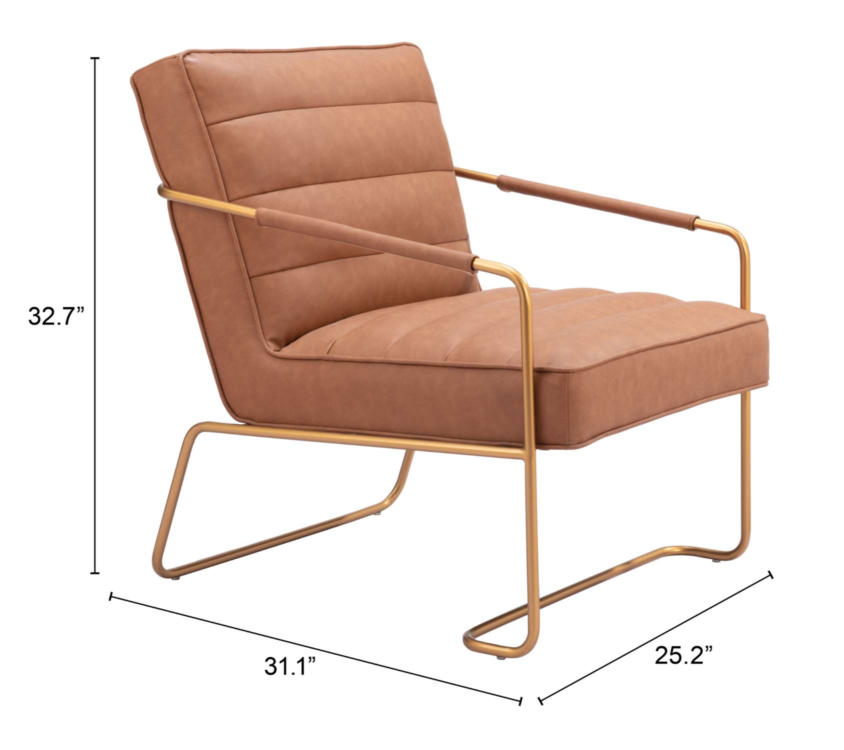 Zuo Modern Dallas Accent Chair Vintage in Black/Brown