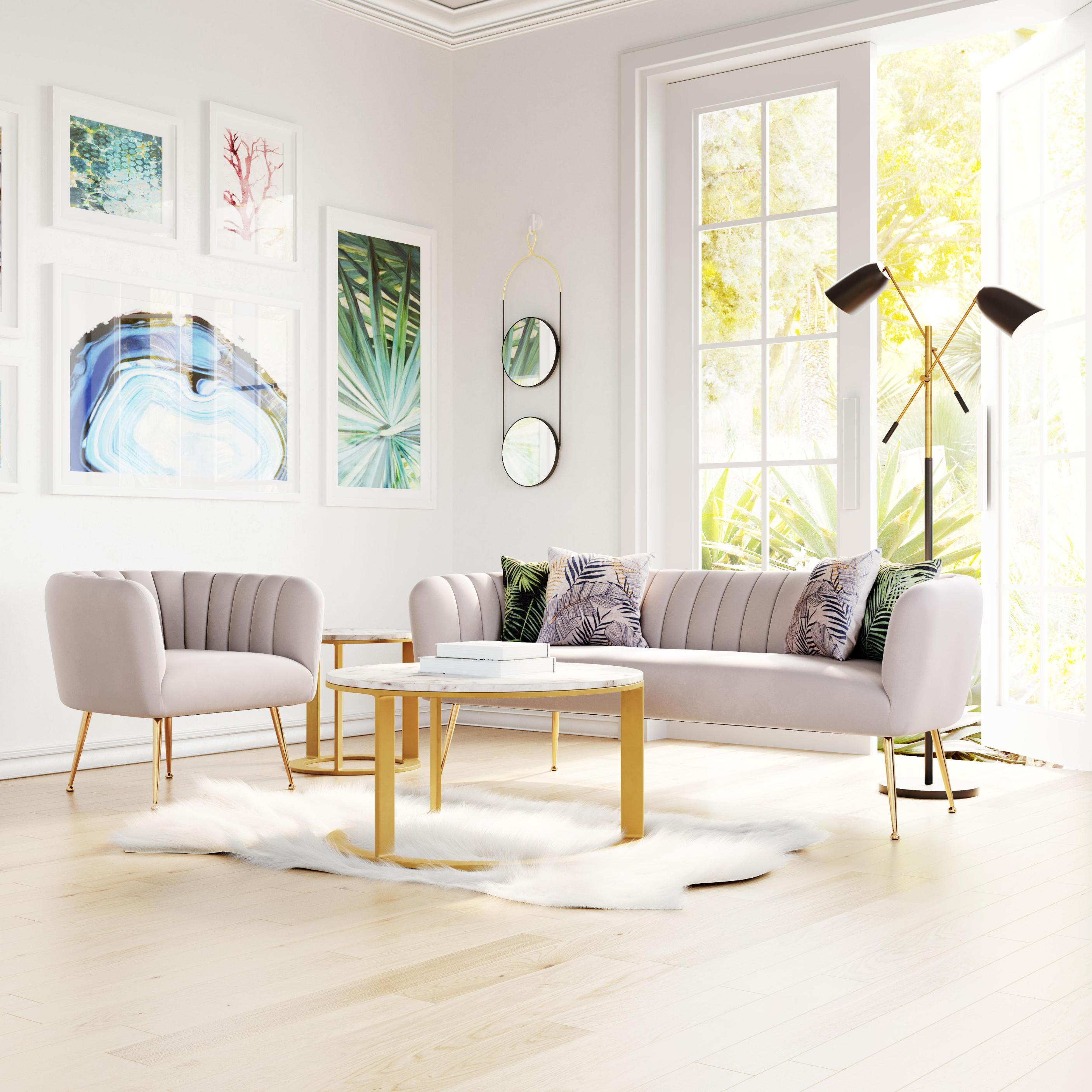 Zuo Modern Deco Accent Chair in Beige/Gray