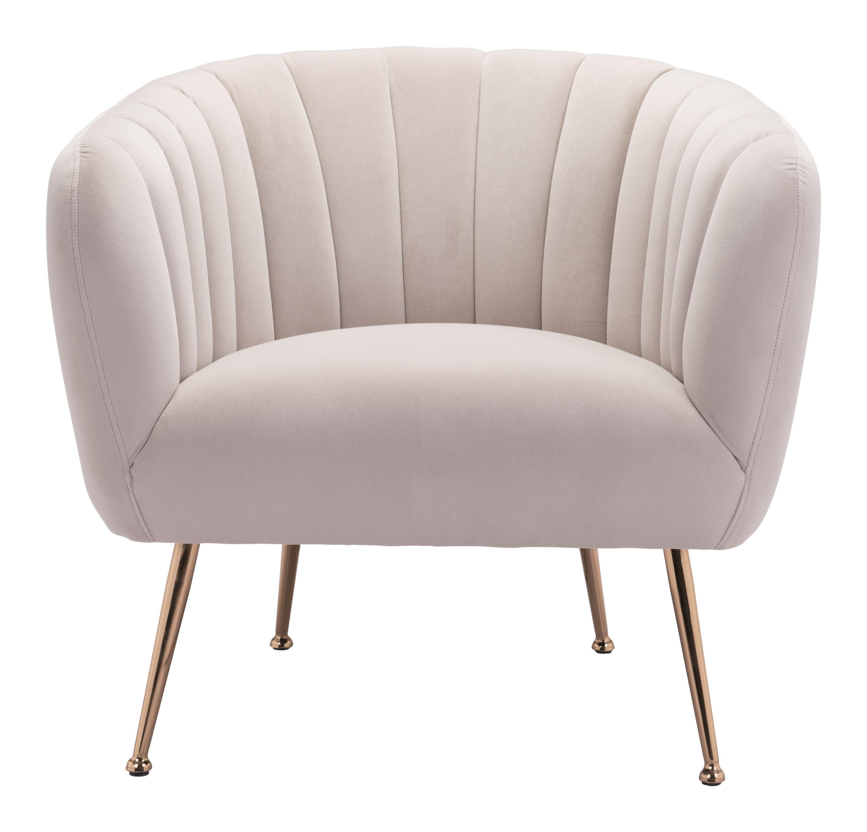 Zuo Modern Deco Accent Chair in Beige/Gray