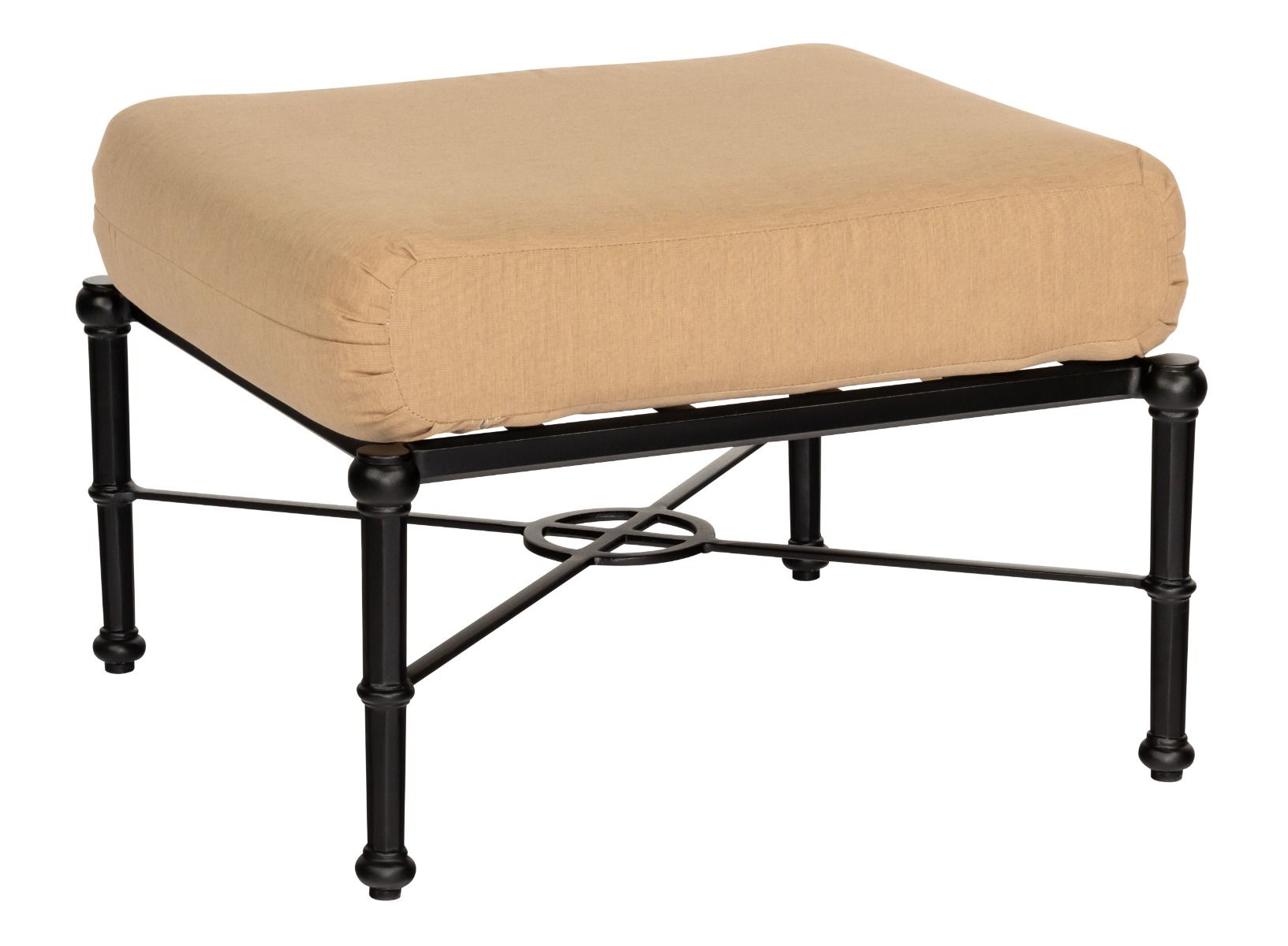 Woodard Delphi Ottoman, Beach Bum Creamsicle (Grade A), Grade A FabricGarden Chairs, Ottoman, Delphi, Wicker, Ottoman, Square, Outdoor