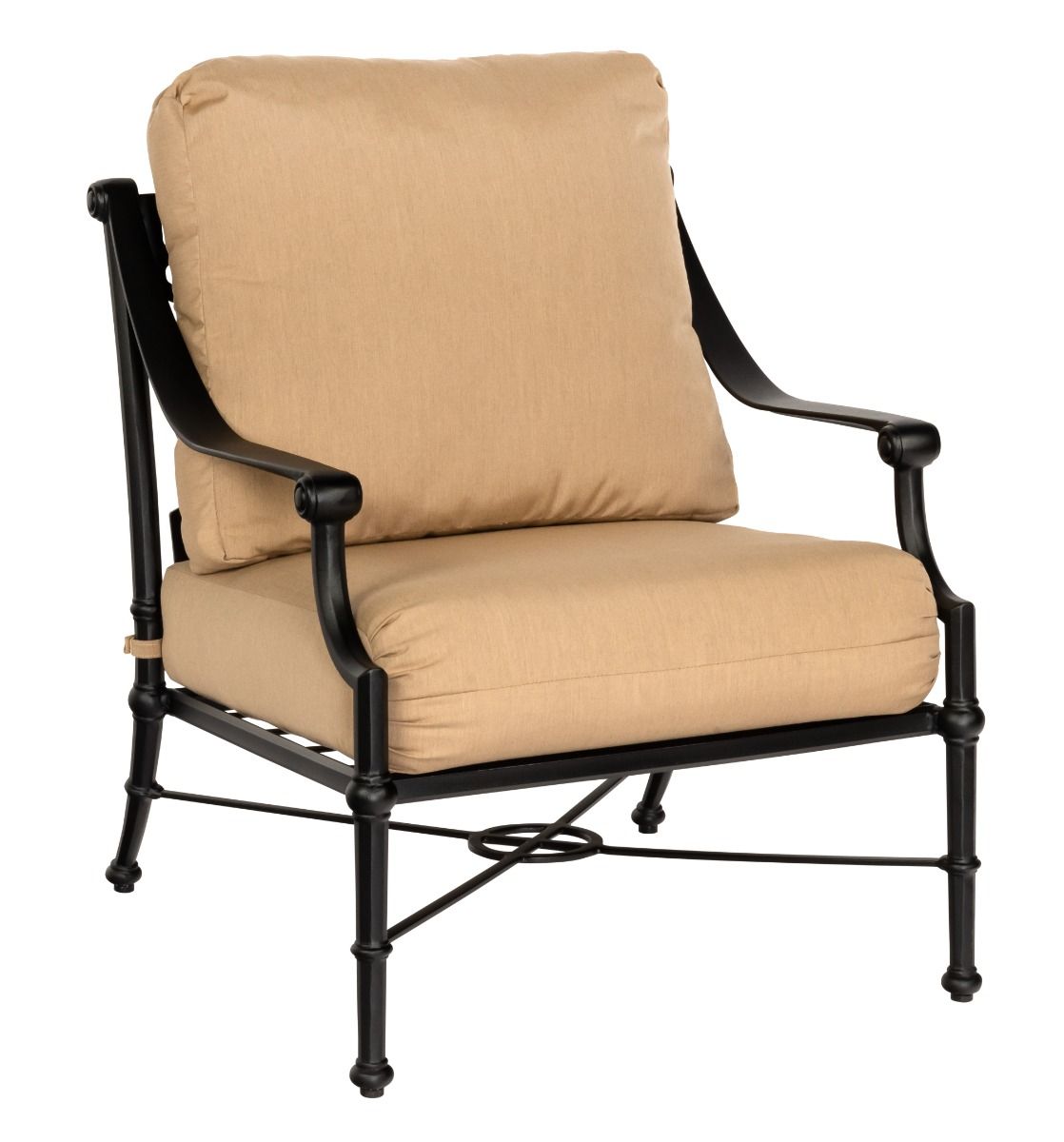 Woodard Delphi Lounge Chair, Aged Teak, Beach Bum Creamsicle (Grade A), Grade A Fabric, Garden Chairs, Lounge Chairs, Delphi, Aluminum, Fabric, Lounge Chairs, Curved, Outdoor