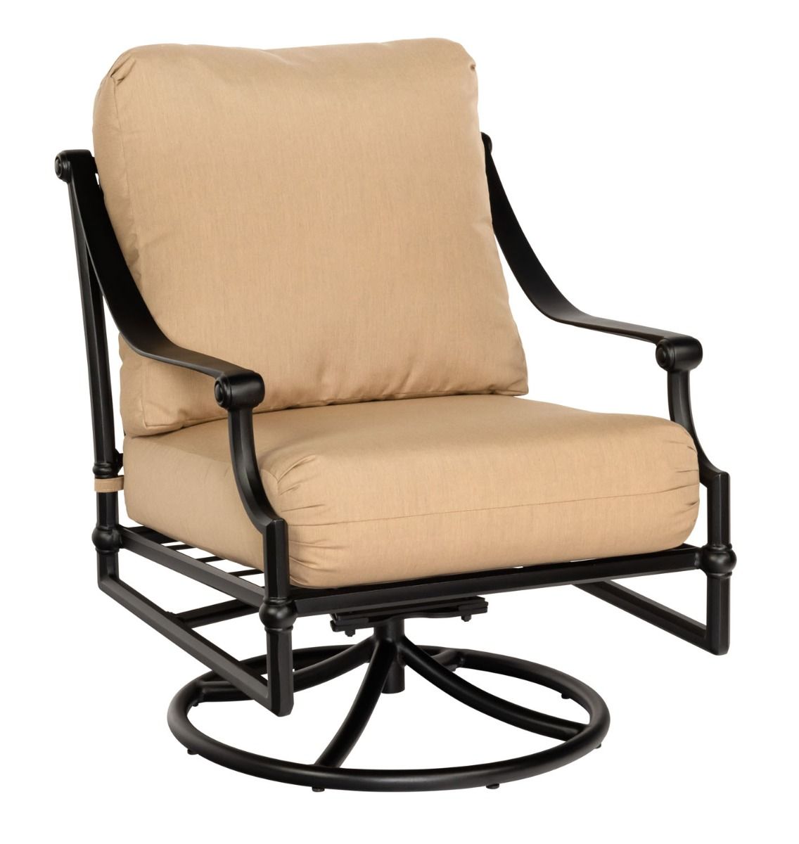 Woodard Delphi Swivel Rocking Lounge Chair, Aged Teak, Beach Bum Creamsicle (Grade A), Grade A Fabric, Garden Chairs, Lounge Chairs, Delphi, Aluminum, Fabric, Lounge Chairs, Curved, Outdoor