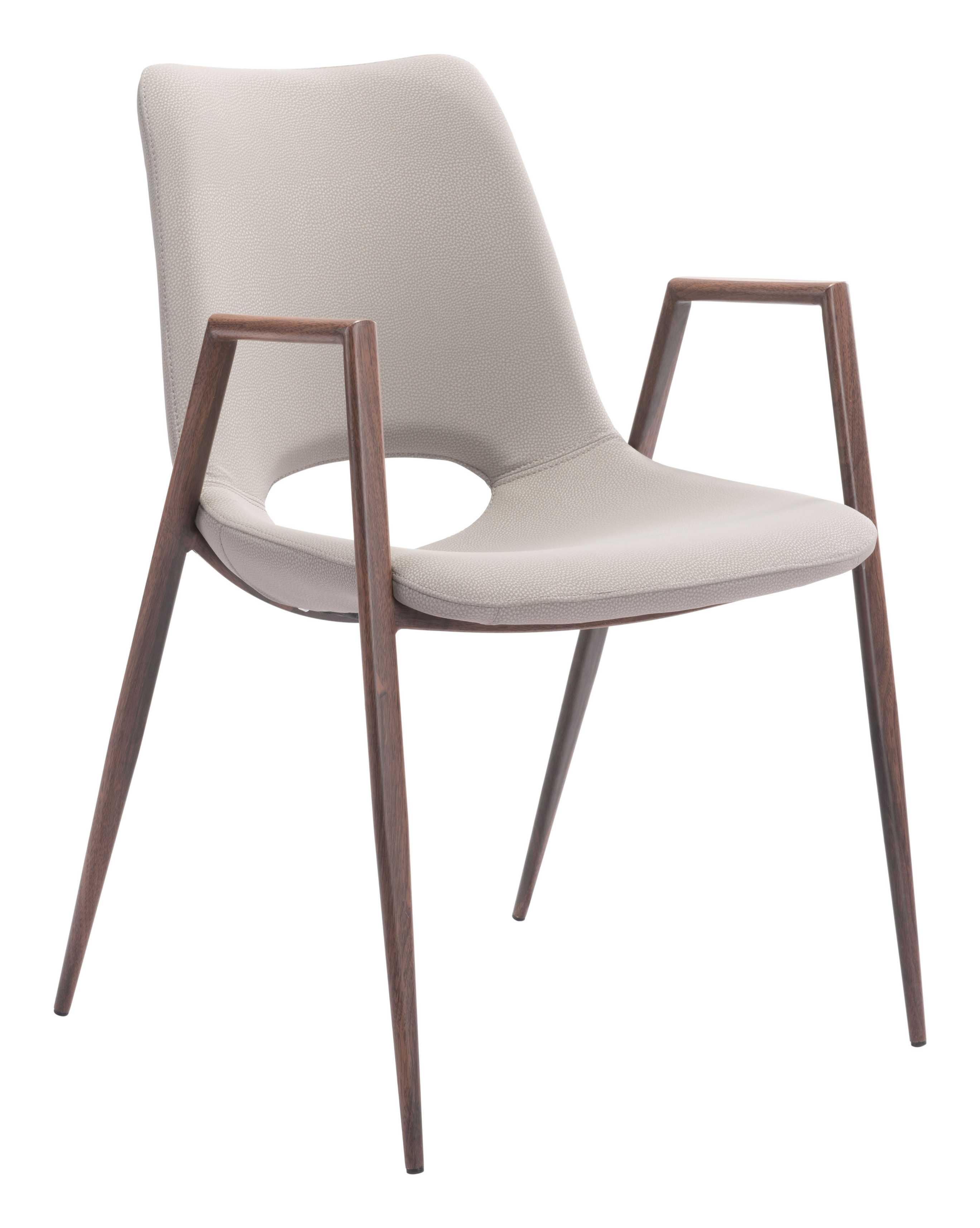 Zuo Modern Desi Dining Chair in Black & Walnut/Azure Gray & Walnut/Beige & Walnut