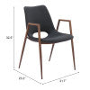 Zuo Modern Desi Dining Chair in Black & Walnut/Azure Gray & Walnut/Beige & Walnut
