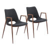Zuo Modern Desi Dining Chair in Black & Walnut/Azure Gray & Walnut/Beige & Walnut