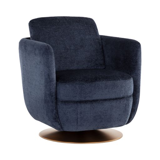 Sunpan Gilley Swivel Lounge Chair - Bergen Navy / Meg Ash
