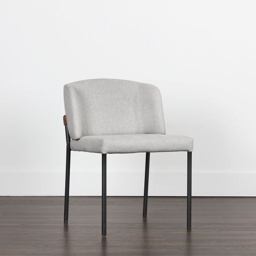 Sunpan Pearce Dining Chair Dark Grey-Abbington Navy / Light Grey-Bravo Cognac