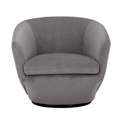 Sunpan Treviso Swivel Lounge Chair in Antonio Charcoal/Bravo Cream/Metropolis Blue