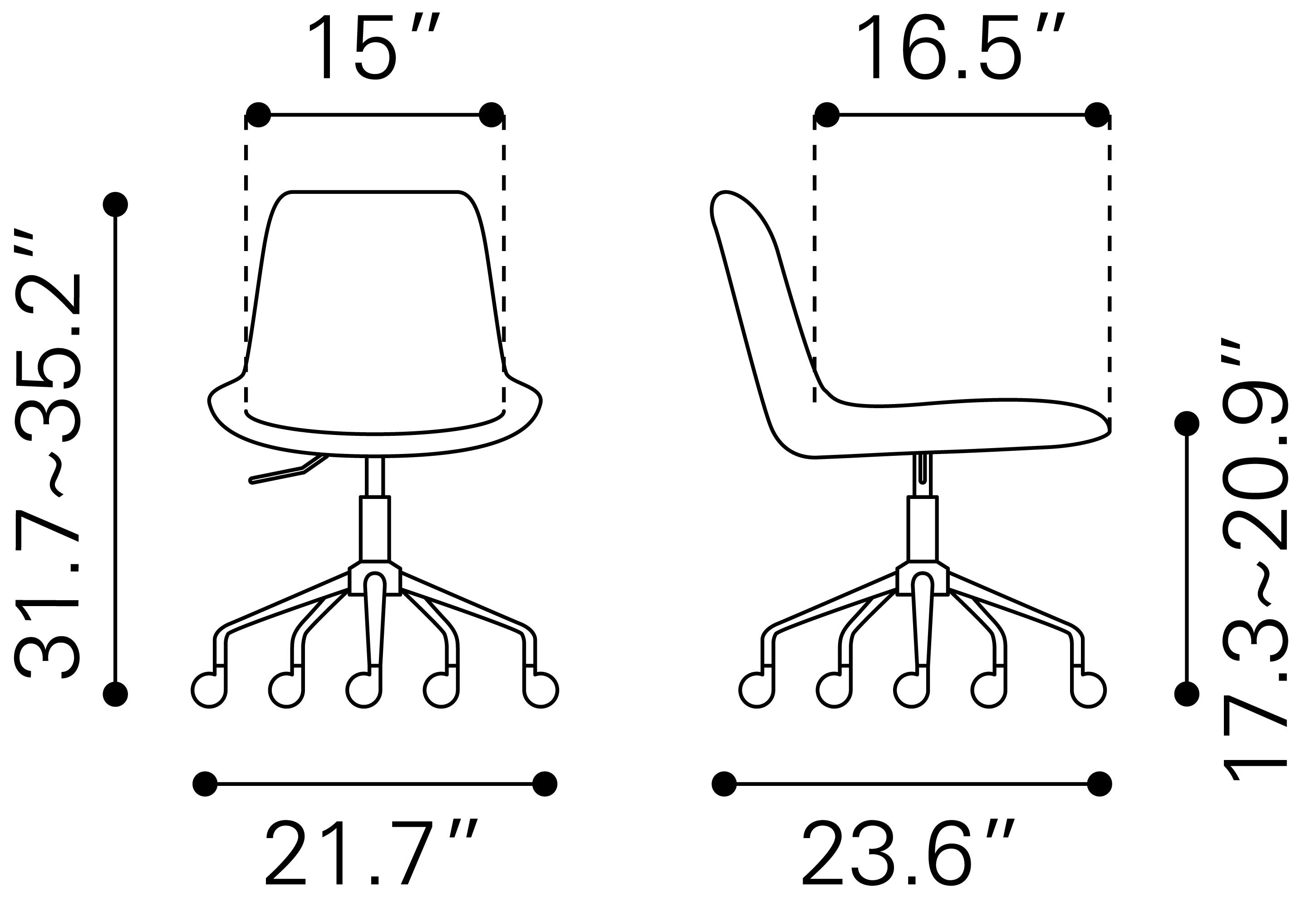 Zuo Modern Byron Office Chair in Brown/Grey/White