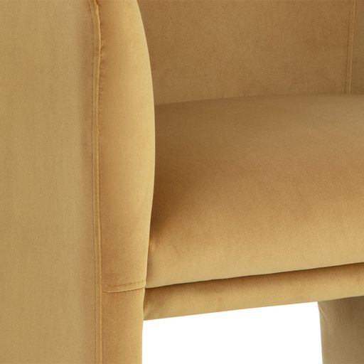 Sunpan Doreen Lounge Chair in Lux Brass - Diamond Mummy / Rubino White / Lux Moon Dust - Diamond Ocher