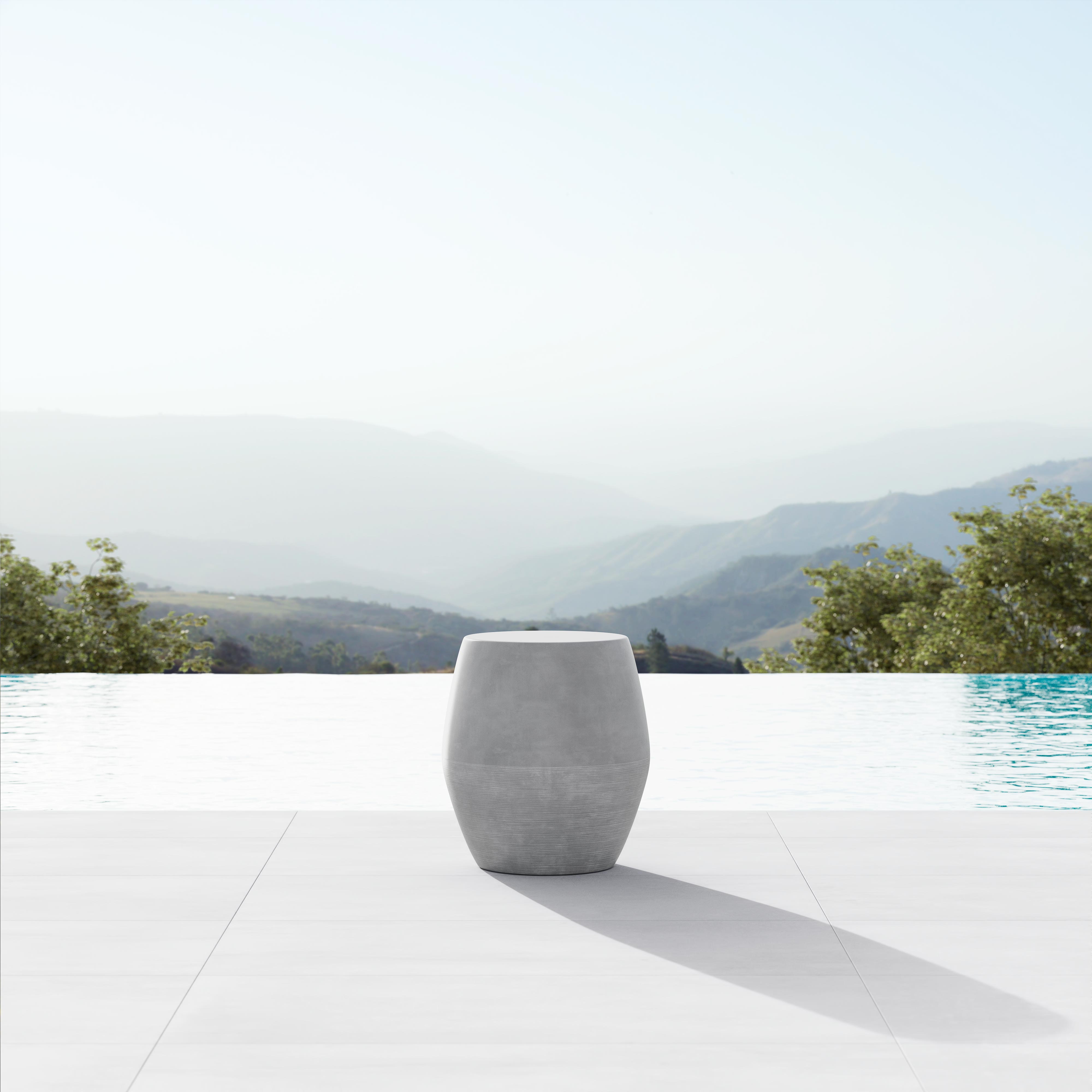 Azzurro Living Durban Side Table With Asteroid Concrete Frame And Asteroid Concrete