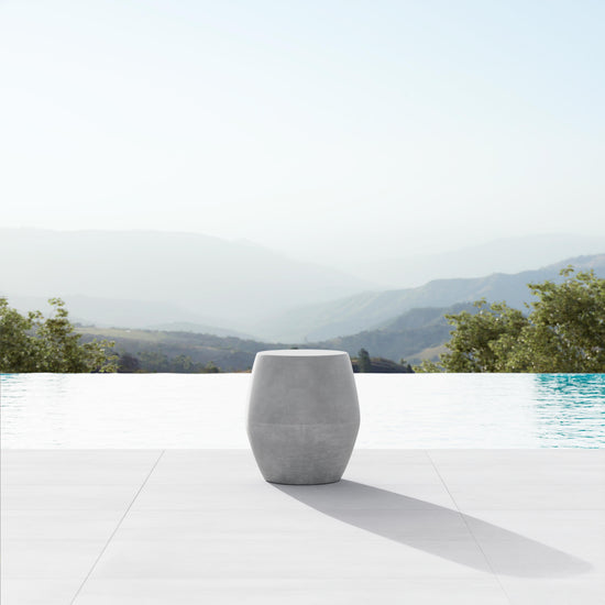 Azzurro Living Durban Side Table With Asteroid Concrete Frame And Asteroid Concrete