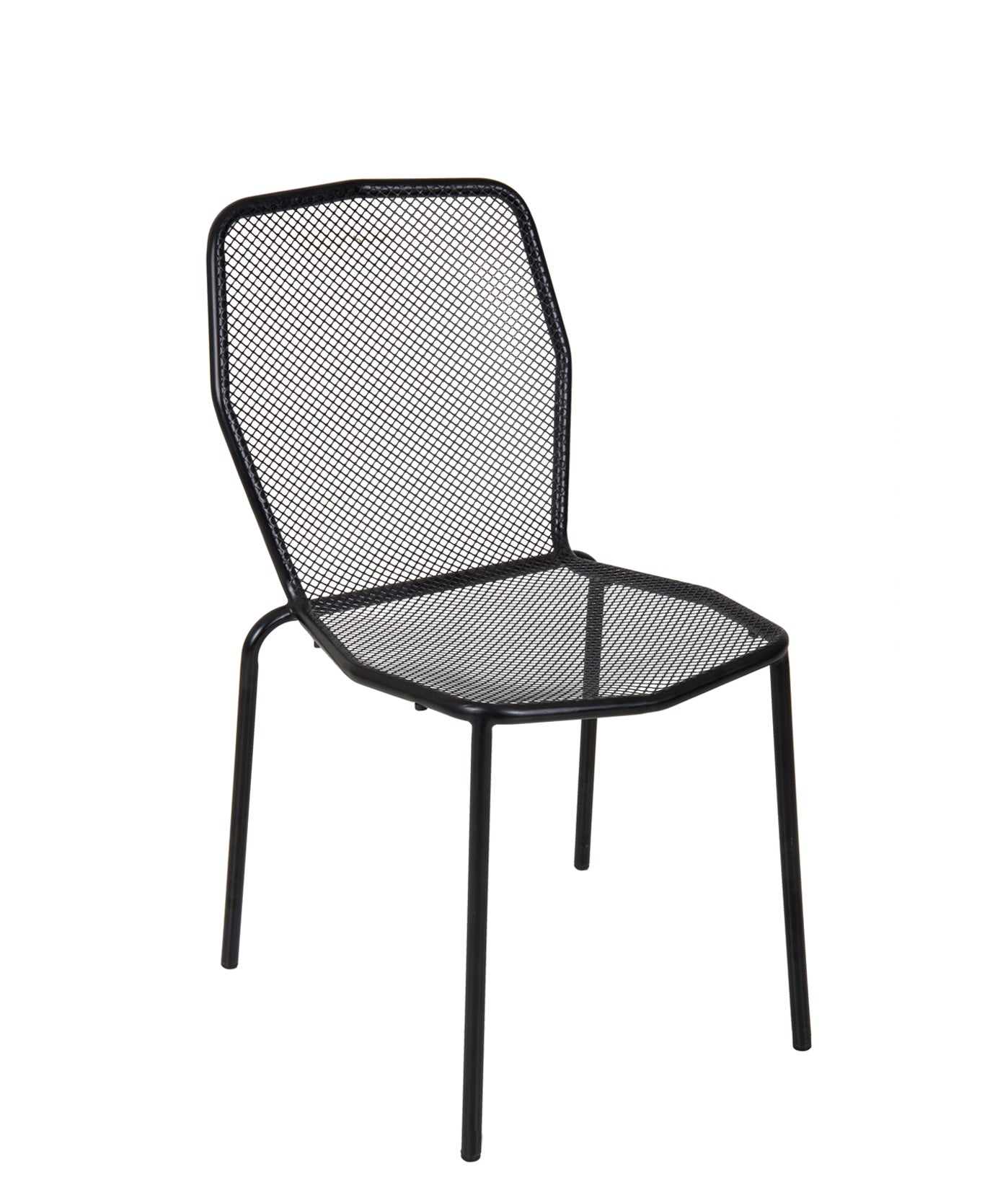BFM Seating Avalon Stacking Side Chair - E-coated or Powder Coated Micro-Mesh Steel - Black