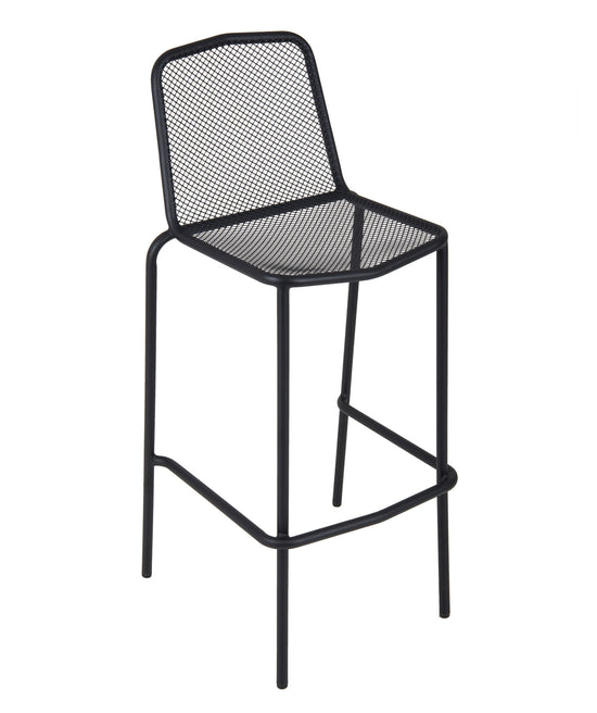 BFM Seating Avalon Stacking Barstool - E-coated or Powder Coated Micro-Mesh Steel - Black
