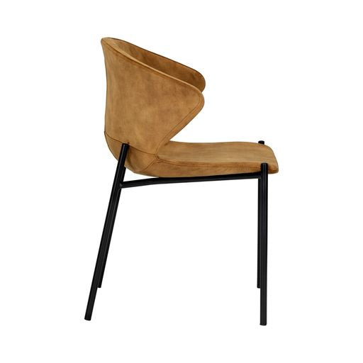 Sunpan Eric Dining Chair in Nono Dark Green / Nono Tapenade Gold - Set of Two