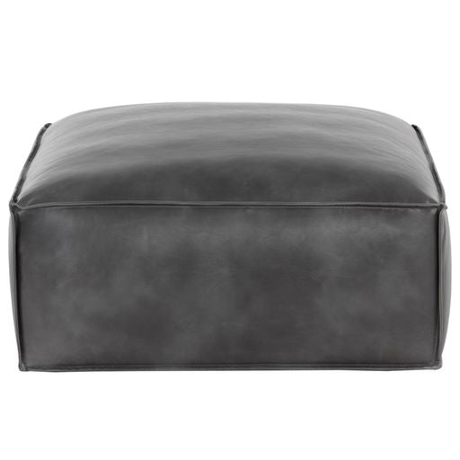 Sunpan Liron Ottoman Overcast Grey / Tobacco Tan