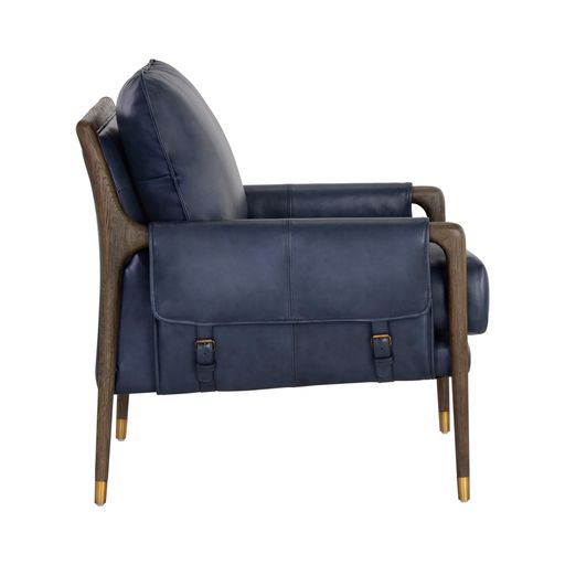 Sunpan Mauti Lounge Chair Dark Brown - Cortina Black Leather / Cortina Ink Leather
