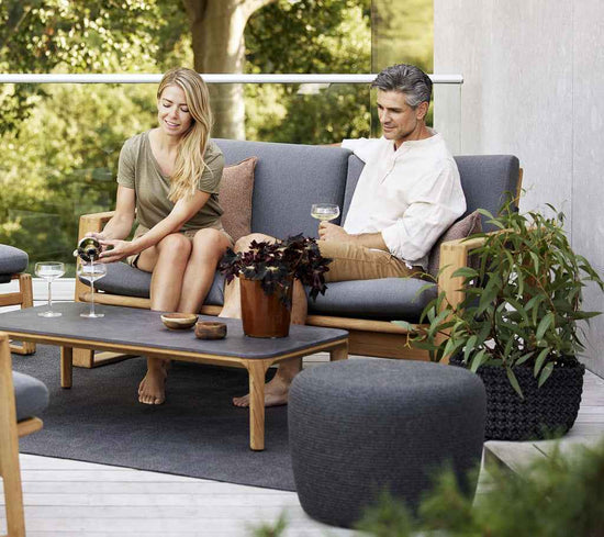 Cane-Line Endless Soft 2-Seater Sofa Incl. Grey Cane-Line Airtouch Cushion Set