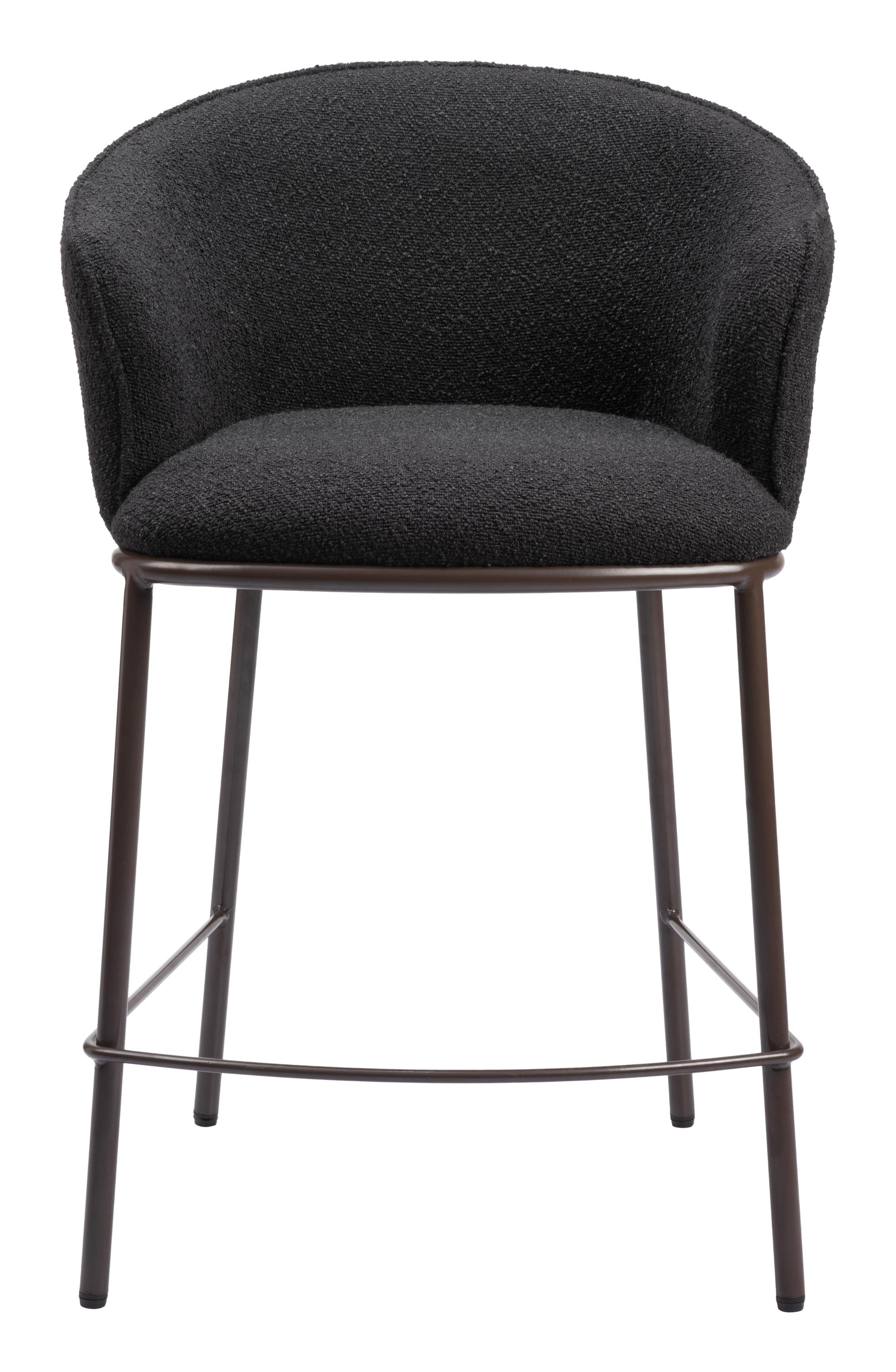 Zuo Modern Essen Counter Stool in Ivory/Black & Bronze